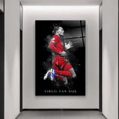 Wallyard - Virgil van Dijk - Wall art - 60x90 cm - premium glass - inlc. muur bevestiging
