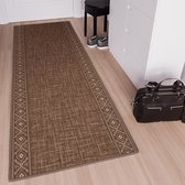 Tapiso Antislip Rubber Mat Bruin Modern Rubbermat Tapijt Maat- 80x750