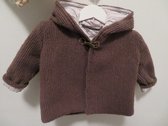 Baby vest/jasje - jongens vestje - winter - maat 80 - Bruin - ( handgemaakt Sweet Baby Bedstraw )