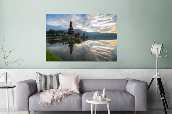 Sunrise at Bratan temple bali Aluminium 120x80 cm - Tirage photo sur aluminium (décoration murale en métal)