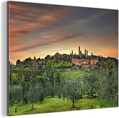 Décoration murale Métal - Peinture Aluminium - La Ville Européenne de San Gimignano en Italie - 120x90 cm