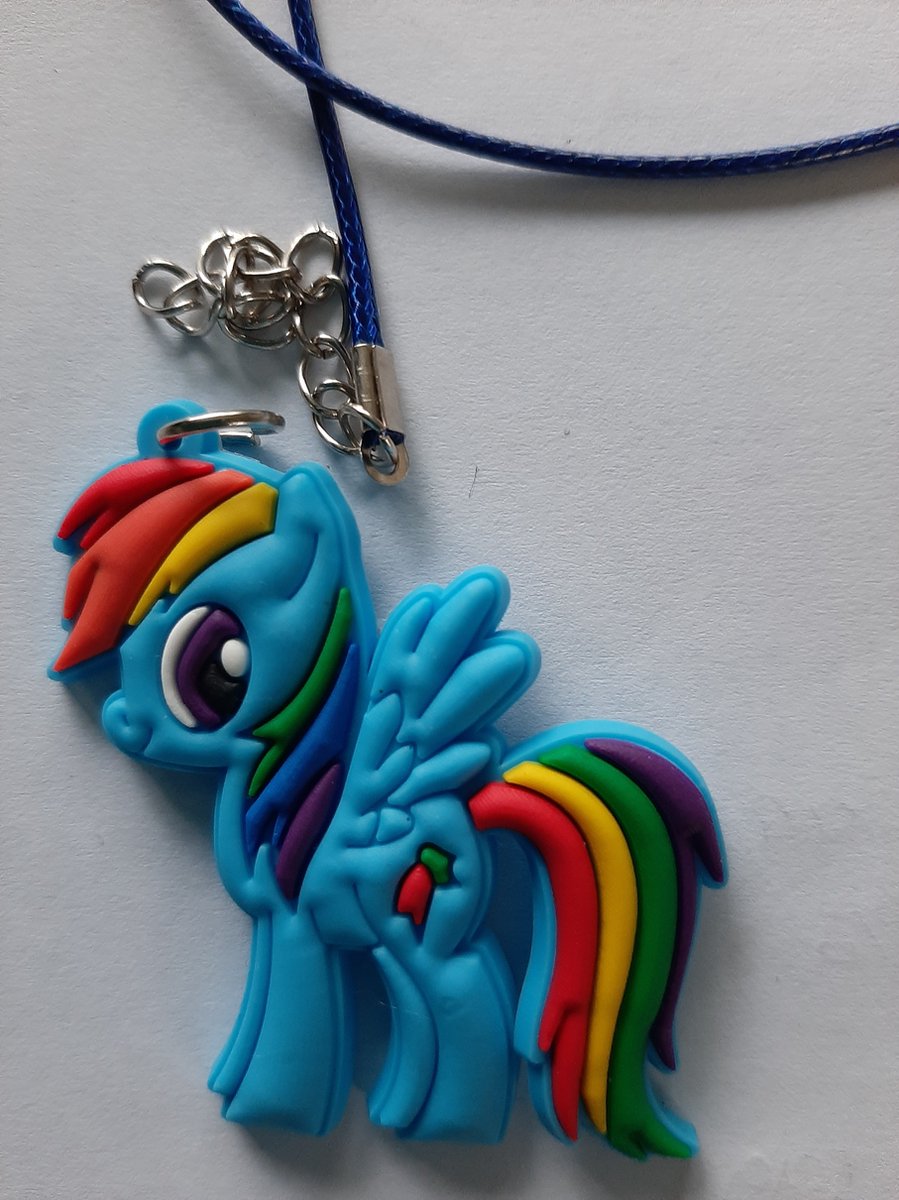 unicorn/my little pony/foam hangertje met lint / blauw