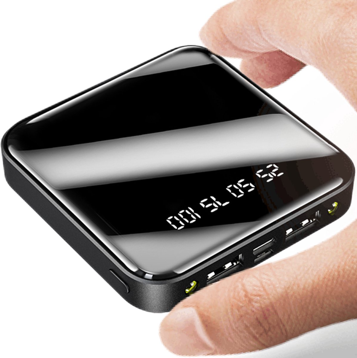 QuchiQ™ Powerbank 20000 mAh - Mini powerbank - Mobiele oplader - Externe oplaadbare batterij - Micro usb & C input - LED lampjes