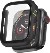 FUMIKO Screenprotector + Hoesje - Apple Watch Series 7 45 mm - Bescherm Case & Screenprotector iWatch - Zwart