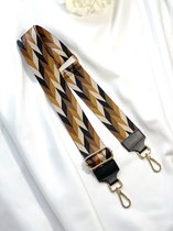 XARI COLLECTIONS - 'Lindy' Bruin Messenger Strap / Tashengsel - Goud hardware - 5 cm breed - Verstelbaar hengsel voor handtas - Los - Crossbody Vervang hengsel voor over de schouder - Schoude