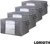 LORIOTH® Kast Opbergdoos - 4 delige set - Kleding - Kast - Organisatie - Speelgoed -  Waterproof - Stofdicht - Grijs