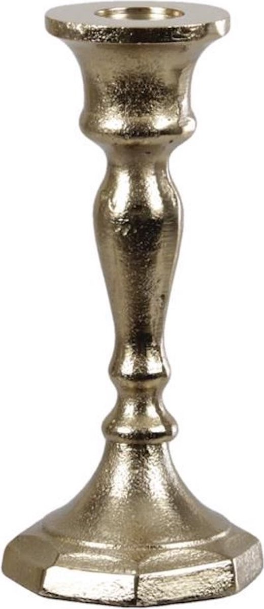 Oneiro s Luxe kandelaar BARBARA GOUD – Ø7x15cm- kaarsenhouder waxinelichthouder decoratie – woonaccessoires – wonen -decoratie – kaarsen – metaal hout
