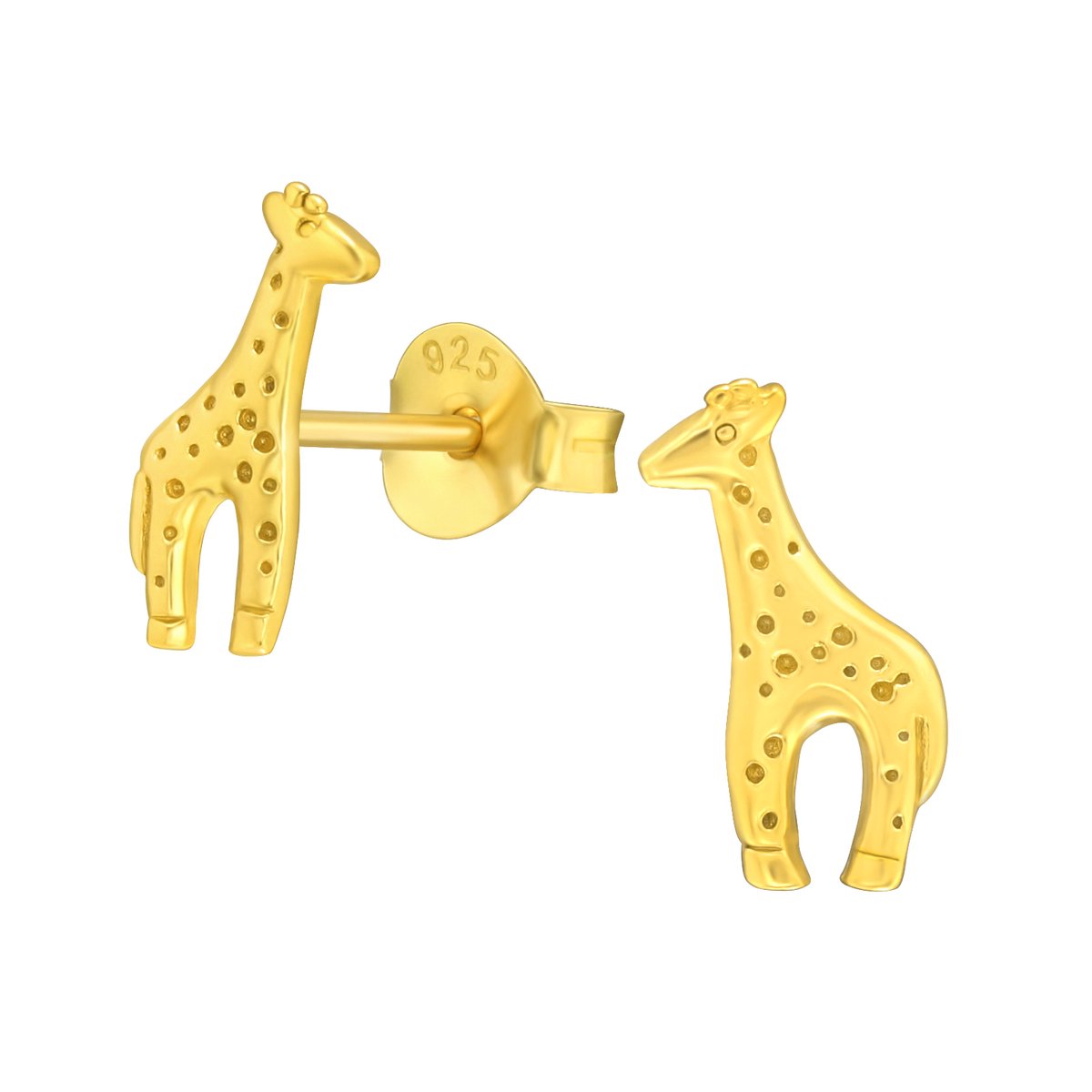 Oorbellen meisje - kinderoorbellen meisje - Gouden oorstekers, Giraf - Sparkle & More