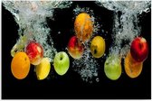 Trend24 - Canvas Schilderij - Fruit In Water - Schilderijen - Voedsel - 90x60x2 cm - Meerkleurig