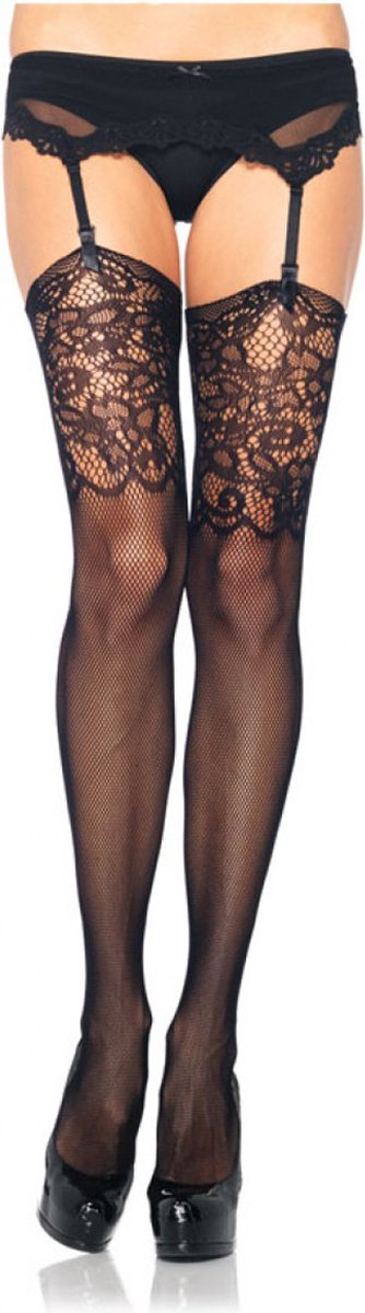 Goedkoopste Fishnet Stockings w. Lace Top
