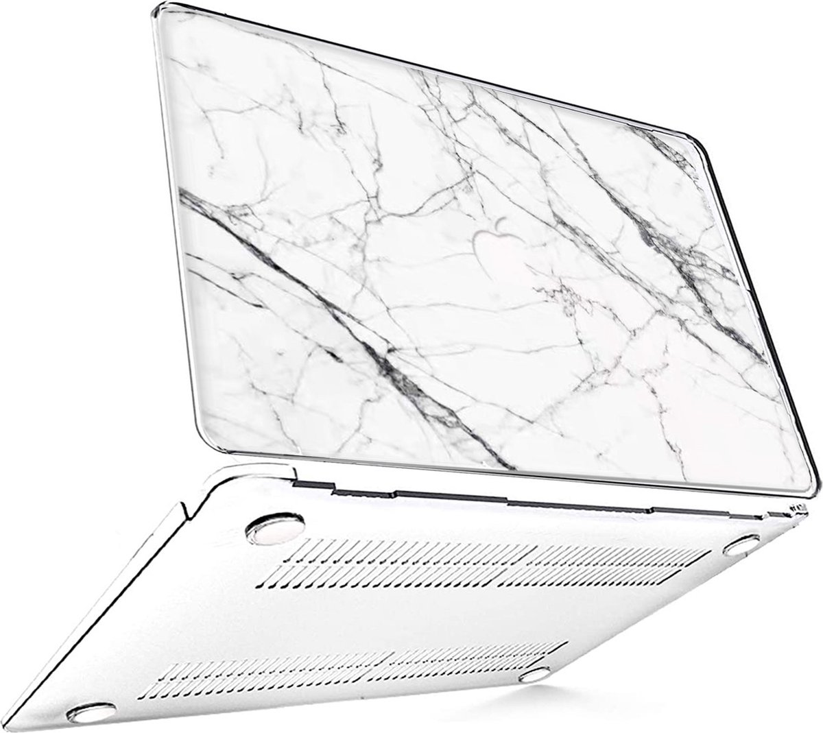 Macbook Pro Cover - Hoesje voor Macbook Pro 13 inch 2016 / 2021 - Hardcase Marmer Wit