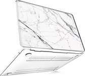 Geschikt voor MacBook Pro Cover - Hoesje geschikt voor MacBook Pro 13 inch 2016 / 2021 - Hardcase Marmer Wit