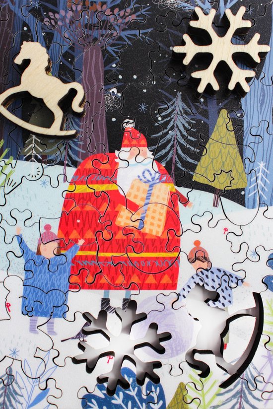 Inside Adventure - Puzzle en Bois Sapin de Noël pour Noël Enfants et  Adultes - Pièces