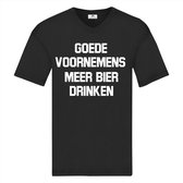 Nieuwjaar shirt voor heren goede voornemens meer bier drinken-Oud en Nieuw T-shirt-Maat Xxl