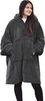 HOMELEVEL Sherpa Hoodie XL Sweatshirt Pullover voor Mannen en Vrouwen Pullover Deken - Antraciet