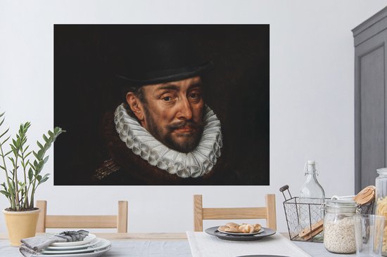 Muurstickers - Sticker Folie - Willem van Oranje - Adriaen Thomasz - Hoed - 120x90 cm - Plakfolie - Muurstickers Kinderkamer - Zelfklevend Behang - Zelfklevend behangpapier - Stickerfolie