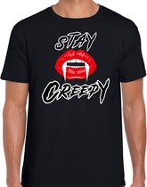 Halloween - Stay creepy halloween verkleed t-shirt zwart voor heren - horror shirt / kleding / kostuum S