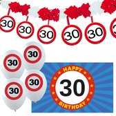 Verjaardag 30 jaar versiering pakket stopborden thema 5-delig - Leeftijd feestartikelen