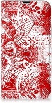 Book Style Case iPhone 13 Pro Max Smart Cover Angel Skull Red