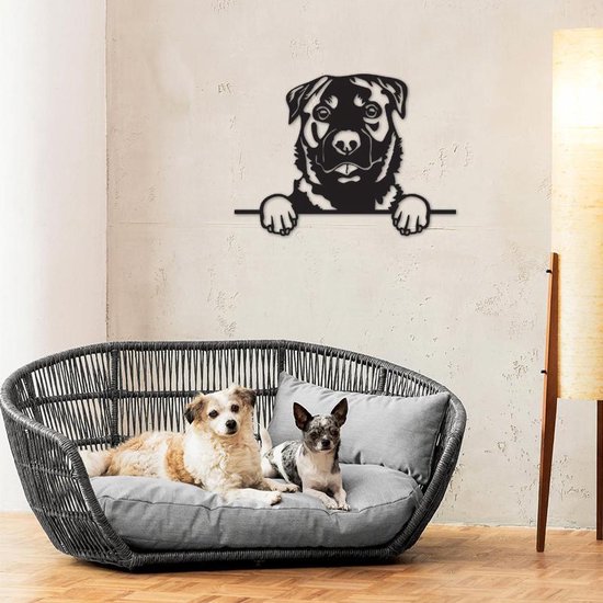 Hond - Rotweiler - Honden - Wanddecoratie - Zwart - Muurdecoratie - Hout