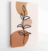 Canvas schilderij - Botanical abstract art backgrounds vector. Summer square banner 2 -    – 1931385650 - 115*75 Vertical