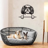 Hond - Shih Tzu - Honden - Wanddecoratie - Zwart - Muurdecoratie - Hout
