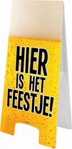 waarschuwingsbord hier is het feestje 58 x 26 cm