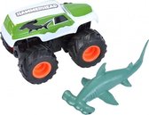 speelset truck en haai junior blauw/wit 2-delig