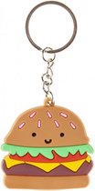 Sleutelhanger hamburger 4,5 cm bruin