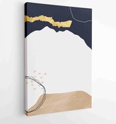 Canvas schilderij - Luxury Gold Mountain wall art vector set. Earth tones landscapes backgrounds set with moon and sun. 2 -    – 1871795815 - 80*60 Vertical
