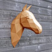 3D Papercraft Kit Paard – Compleet knutselpakket met snijmat, liniaal, vouwbeen, mesje – 40 x 33 cm – Bruin