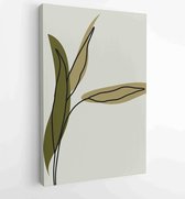 Canvas schilderij - Earth tone boho foliage line art drawing with abstract shape. Abstract Plant Art design for print, cover, wallpaper, Minimal and natural wall art. 3 -    – 1834