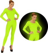 Widmann - Dans & Entertainment Kostuum - Neon Groen Bodysuit Glow - Vrouw - Groen - Medium / Large - Carnavalskleding - Verkleedkleding
