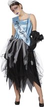 Wilbers & Wilbers - Zombie Kostuum - Zombie Prom Queen - Vrouw - blauw,zwart - Maat 40 - Halloween - Verkleedkleding