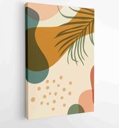 Canvas schilderij - Abstract art textile design with literature or natural tropical line arts painting, Covering greetings cards, cover,print, fabrics. 2 -    – 1859435743 - 50*40