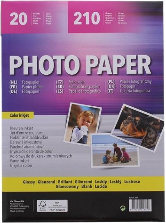 Precies Teleurstelling Wegversperring Fotopapier A4 formaat glansend- glossy photo paper- 20 vellen | bol.com