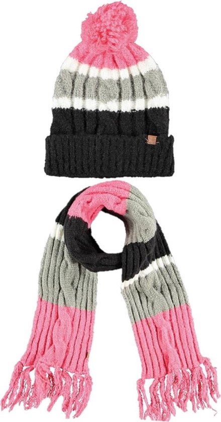 Ensemble d'hiver de Luxe pour enfants écharpe et bonnet rose/gris - Bonnets  et... | bol.com