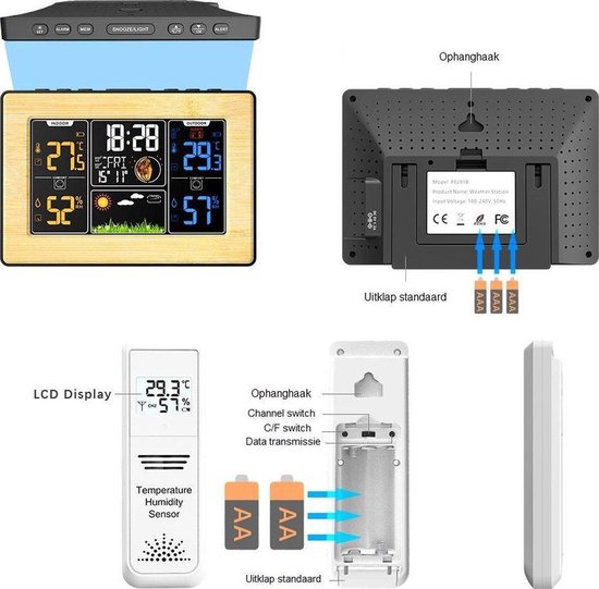 Acheter FanJu Thermomètre extérieur intérieur Hygromètre Baromètre