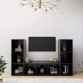 Tv-meubelen 3 st 107x35x37 cm spaanplaat hoogglans zwart