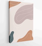 Canvas schilderij - Abstract organic shape background design for wedding invitation, clipart, print, cover, wallpaper, Wall art, Mid century modern art. 2 -    – 1815034430 - 80*60