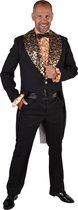 Magic By Freddy's - Glitter & Glamour Kostuum - Slipjas Met Glinsterende Sterren Showmaster Man - Zwart - XL - Carnavalskleding - Verkleedkleding