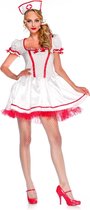 Wonderland - Verpleegster & Masseuse Kostuum - Wonderland Naughty Nurse - Vrouw - Wit / Beige - Medium - Carnavalskleding - Verkleedkleding