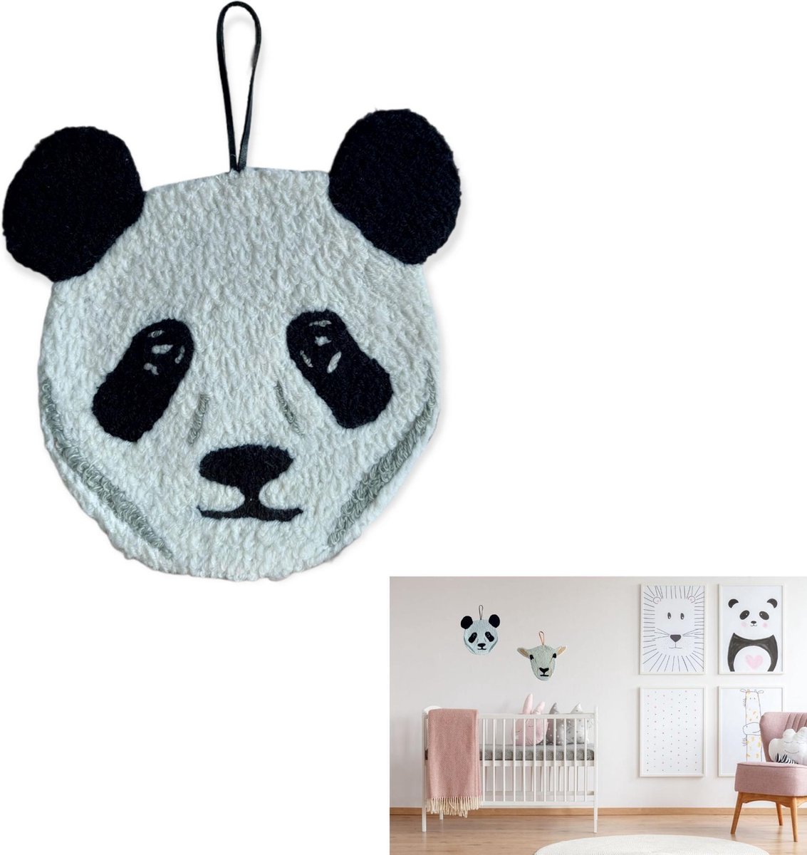 Merkloos Sans marque Wandkleed Leuke Muurdecoratie Kinderkamer Babykamer Prent Panda 100% Polyester 27 x 1 x 29 cm