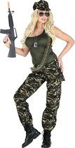 Widmann - Leger & Oorlog Kostuum - Last Woman Standing Soldate - Vrouw - groen,bruin - Large - Carnavalskleding - Verkleedkleding