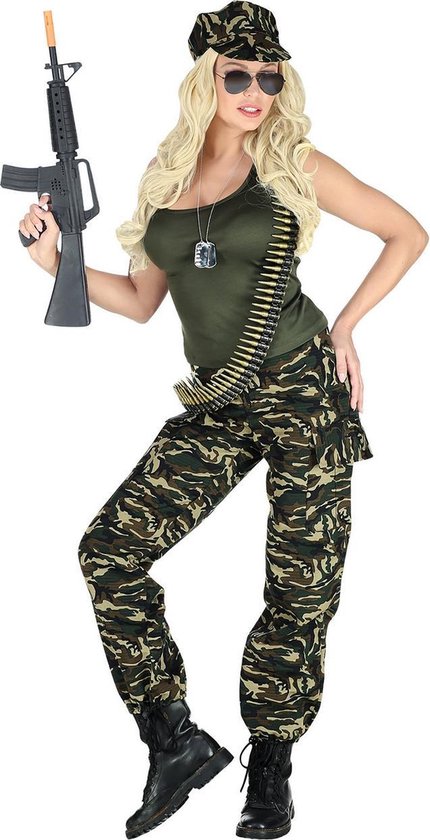 Attent Op de loer liggen paspoort Widmann - Leger & Oorlog Kostuum - Last Woman Standing Soldate - Vrouw -  groen,bruin -... | bol.com