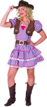 Wilbers - Cowboy & Cowgirl Kostuum - Bont En Blauwe Stoere Cowgirl - Vrouw - multicolor - Maat 40 - Carnavalskleding - Verkleedkleding