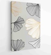 Canvas schilderij - Ginkgo leaves cover design background vector. Luxury Floral art deco. Gold natural wall art and pattern design 3 -    – 1813369858 - 40-30 Vertical
