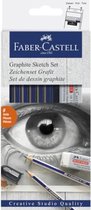 grafietpotlodenset Goldfaber 18 cm blauw 8-delig