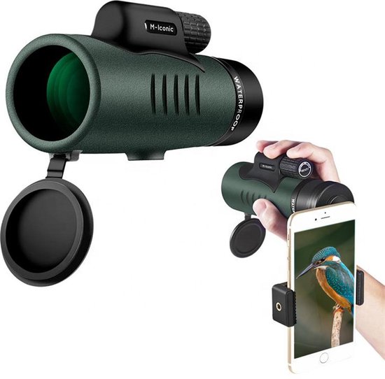 M-Iconic Monoculair verrekijker - 12x50 - Verrekijker vogelsspotten - Monoculair - Vogelkijker - Monokijker - Spotting scope - Compact - Donkergroen