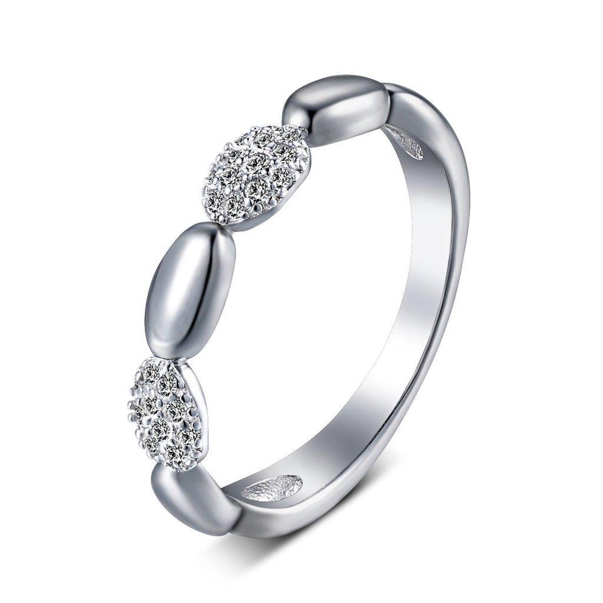 Di Lusso - Ring Rodez - Zirkonia's - Zilver 925 - Dames - 19.00 mm